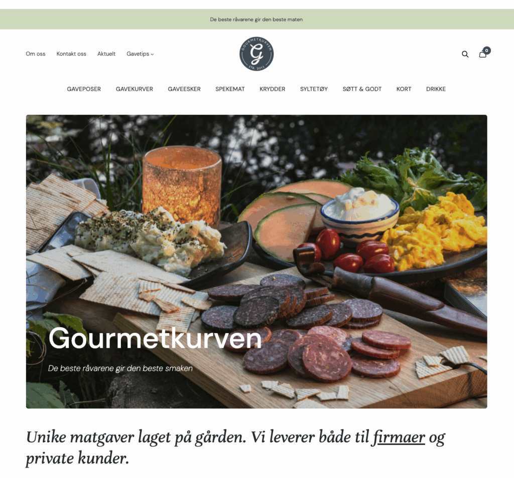 Forsiden til Gourmetkurven